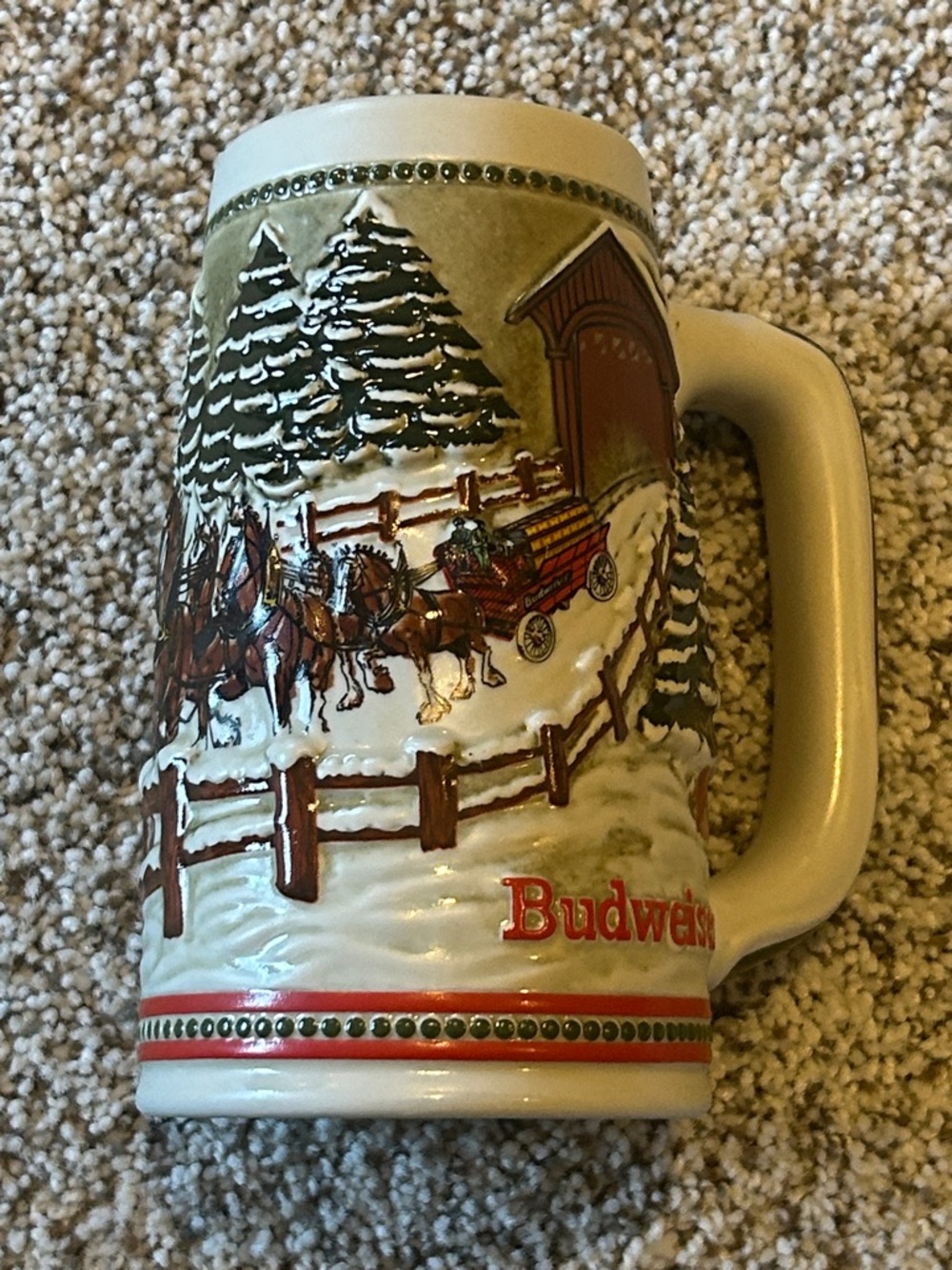 Budweiser Ceramic Holiday Stein